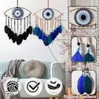 Holmgren 2 Pcs Evil Eye Dream Catchers - Handmade Evil Eye Decor for Wall Art Apartment Decor, Good Luck Charm for Home Offices Living Spaces