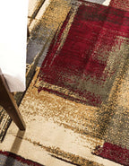 Unique Loom Barista Collection Area Rug - Timor (5' 3" x 8' Oval, Multi/Red)