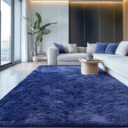 OLANLY 5x6 Area Rugs for Living Room Bedroom, Machine Washable Soft Fluffy Shaggy Bedside Rug, Indoor Floor Carpet for Kids Girls and Boys, Dorms, Nursery Rooms, Home Decor Aesthetic, Navy Blue