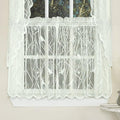 Sweet Home Collection Kitchen Window Tier, Swag, or Valance Curtain Treatment in Stylish and Unique Patterns and Designs for All Home Décor 24", Songbird Ivory