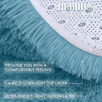 OLANLY 2x4 Machine Washable Runner Rugs for Hallway, Soft Fluffy Shaggy Bedside Rugs for Bedroom, Living Room, Indoor Floor Carpet for Kids Girls and Boys, Home Decor Aesthetic, Slate Blue
