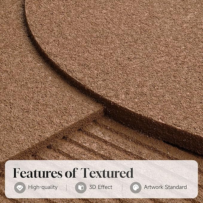 Large 3D Textured Framed Neutral Abstract Wall Art for Living Room, 3 Piece Modern Geometric Paintings Artwork for Walls, Minimalist Black White Brown Pictures for Bedroom Hallway Office Wall Decor, 24x36 In