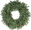 Olive Eucalyptu Wreaths for Front Door 24 Inch, Artificial Waterproof Green Lush Olive Branch Wreath with Berry for Home Outdoor Indoor Farmhouse Window Spring Summer All Seasons