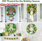 DDHS Large Boxwood Wreath Front Door 24'' Artificial Spring Wreaths for Front Door Farmhouse Wedding Green Year Round Indoor Outdoor for Summer Wreath st Patrick's Day Decoration -(Hello Sign)