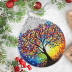 Jocidea Christmas Ornaments - Stained Glass Tree of Life - Multicolor Handcrafted Hanging Ornament for Christmas Tree - Gifts for Family, Friends, Couple - Gifts Exchange