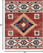 Well Woven Tulsa Lea Crimson Traditional Southwestern Tribal 3x5 (3'11" x 5'3") Area Rug