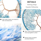 Dream Catchers, Sky Blue Dream Catcher Tree of Life Wall Decor, with Natural Healing Crystal Stone, Perfect Handmade Dreamlike Crystal Dream Catcher for Bedroom Art Craft Gift