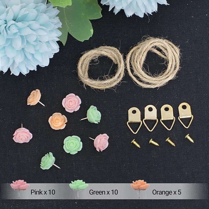 AKTOP 2-Pack Black Cork Board with Linen 16.7" X 11", Small Framed Bulletin Board for Wall, Hanging Pin Board Picture Board for Home Office Decor, Cute Vision Board with 25 Pushpins