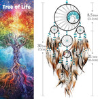 Dream Catchers,Large Dream Catcher for Bedroom Adult,Native American Boho Dreamcatcher Tree of Life Wall Decor with Turquoise Hanging Ornament Teen Dorm Room Decor Festival Gift (Brown)