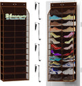 24-Pair Over Door Shoe Organizer for Family & Kids, Double Sided | Hanging Storage for Sneakers, Boots, Toys & Room Organization-Pearl Whitet-Walnut Brown