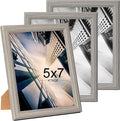 KTKDE 5x7 Picture Frame Set of 3,Grey Wooden frames, Vertical & Horizontal Wall Hanging for Wall or Tapletop Display,Studio Gallery Photo Frame for Photos, Posters & Art Prints