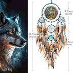Wolf Dream Catchers,Large Dream Catcher for Bedroom Adult,Dreamcatcher for Wall Hangings,Teen Dorm Room Decor Festival Gift,Decor for Office, Room, Home (Wolf Dream Catchers)