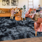 Rugs for Living Room 9x12, Soft Shaggy Modern Shag Area Rug for Bedroom, Upgrade Non-Slip Plush Fluffy Carpet for Kids Boys Girls Room Home Decor Aesthetic, Blue Grey