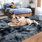 Rugs for Living Room 10x14, Soft Shaggy Modern Shag Area Rug for Bedroom, Upgrade Non-Slip Plush Fluffy Carpet for Kids Boys Girls Room Home Decor Aesthetic,Blue Grey