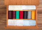 RoyalHouse Large Drawer Organizer (18" - 22") Adjustable Bamboo Drawer Dividers Organizers, Expandable Drawer Separators for your Kitchen, Bedroom, Bathroom, Dresser, Office, and More (4 pieces)
