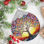 Jocidea Christmas Ornaments - Stained Glass Tree of Life - Traditional Christmas Decor - Multicolor - Glass - Hanging Ornaments - 1 Count - Unscented - Ideal for Gifting