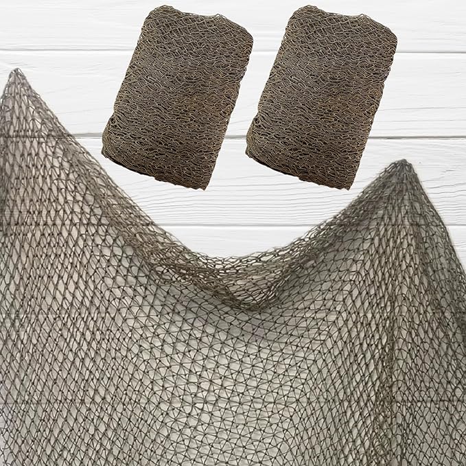 Tumbler Home Fish Net Decorations, Fishing Net Decor for Pirate, Mermaid, Fishing, Halloween, Hawaiian, Tiki or Beach Party Decorations, Fish Netting for Nautical Decor or Ocean Room, 5x10ft (2 Pack)