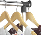 Whitmor Heavy Duty Adjustable Garment Rack-Rolling Clothes Organizer, Black and Chrome
