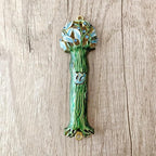4.9 Inches Hand-Painted Mezuzah, Exquisite Enamel Design with Scroll Included for Jewish Occasions