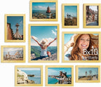 Vittanly Picture Frames Set of 10, Picture Frames Collage Wall Decor with Two 8x10, Four 5x7, and Four 4x6 Photo Frames, Gallery Wall Frame Set for Wall or Tabletop Display, Gold