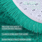 OLANLY Teal Green Round Rugs for Bedroom - Machine Washable, 9 ft Circle Area Rugs for Living Room, Soft and Fluffy Shaggy Carpet for Teen Girl and Boys, Nursery Rooms, Dorms, Home Decor Aesthetic