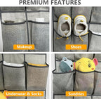 homyfort 2 Pack Over the Door Shoe Organizer, Hanging Shoe Rack Storage Holder with 48 Large Pockets for Closet Door (Grey)