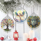 Jocidea Stained Glass Hanging Decor - Christmas Tree Ornaments - Gifts for Women, Mom