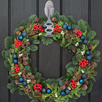 6 Pcs Christmas Wreath Holder Ties - 8.5" Adhesive Silicone Straps - Stretchable Hangers for Garland Mantle Stairways Decoration