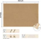 DAHAPYBOO Cork Board Bulletin Board,36x24 Cork Board for Office with Pin Oak Wood Boards,Message Board or Vision Board Decoration.