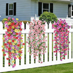 Artificial Flowers for Outdoors, UV Resistant 2 Bundles Fake Silk Flowers for Outside, Realistic Faux Plants for Hanging Baskets, Planters - Porch, Patio, Yard Décor (Mix)