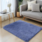 OLANLY 2x3 Machine Washable Small Bedside Rug, Soft Fluffy Shaggy Entryway Throw Rugs for Bedroom, Living Room, Indoor Floor Carpet for Kids Girls and Boys, Home Decor Aesthetic, Denim Blue