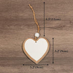Sun&Beam Heart-Shaped Wooden Decorative Seven Styles Hanging Handmade Hearts Ornaments for Wedding Party Valentine Christmas Home Decoration Car Décor (All-7Pcs, 1Pcs)