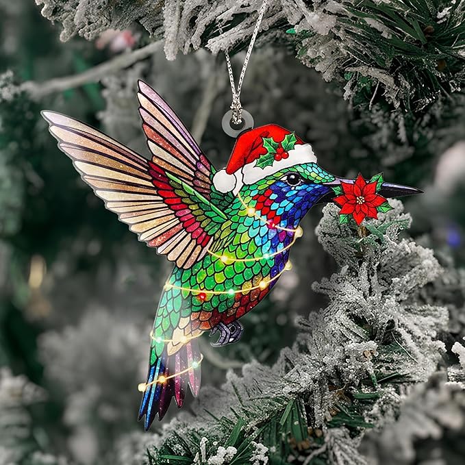Hummingbird Gifts for Women - Christmas Ornament 2026 - Beautiful Christmas Ornaments Decorative Hummingbird with Meaningful Story Card Humming Bird Valentines Birthday Teacher Gift