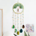 Green Tree of Life Dream Catchers with Agate Pendant Natural Dream Catchers for Aunt Wall Decor Handmade Dreamcatcher Wall Hanging Ornament for Bedroom Living Room Home Decor