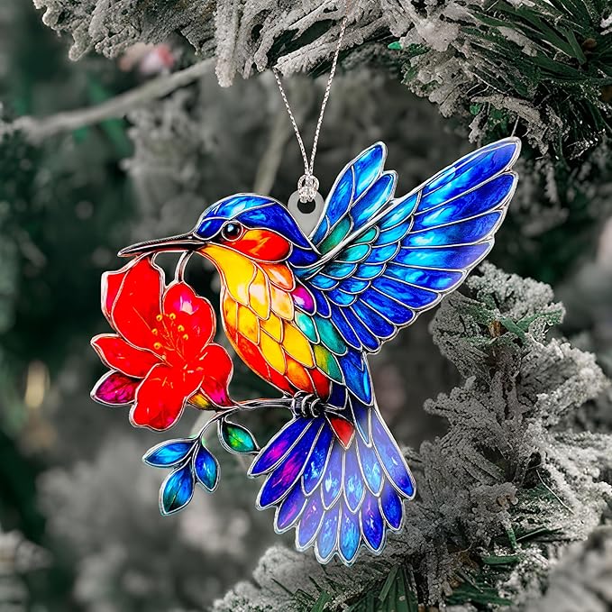 Hummingbird Gifts for Women - Christmas Ornament 2026 - Beautiful Christmas Ornaments Decorative Hummingbird with Meaningful Story Card Humming Bird Valentines Birthday Teacher Gift