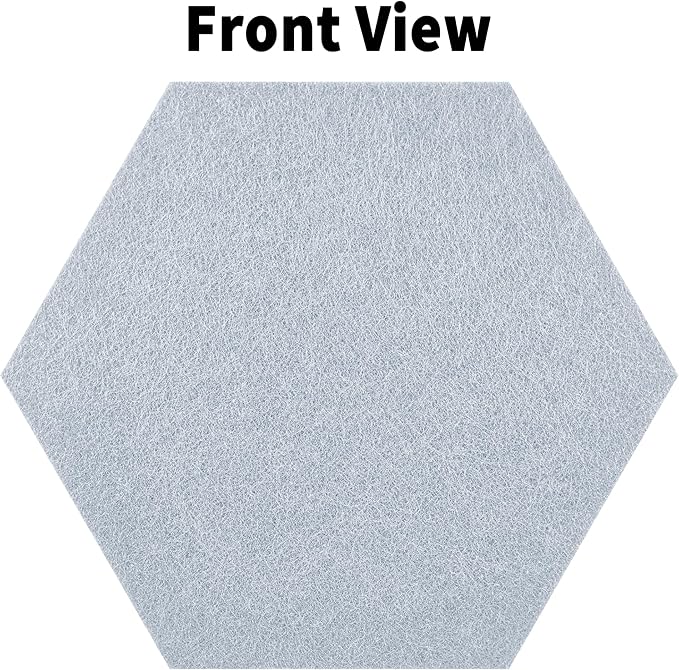 10PCS Hexagon Cork Board Tiles Alternative - 12x10 Inch Frameless Felt Bulletin Board for Wall, Adhesive Cork Board Tiles for Office & Home Decor, Sound Absorbing Pin Boards for Walls & Photos