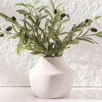 Mitt&Ditt Ceramic Flower Vase, 5.3 inch Off-White Farmhouse Rustic Vase, Handcrafted Weathered Pottery Vases, Small Flower Terracotta Vases for Home Decor, Living Room, Table, Shelf