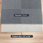 Non Slip Area Rug Pads Non Skid Rug Gripper 3x5 Feet Extra Thick Pad Anti-Slip Carpet Rug Mats for Hardwood Surface Floors, Keep Rugs Safe and in Place (3 x 5 Ft)