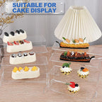 Aheroi Large Acrylic Risers, 8 Pcs 2 Set(7”L~8”L~9”L) Acrylic Display Set Rectangular Stands Shelf Clear Display Risers for Decor, Cake Shelves Retail Shoe Showcase