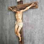 BC Catholic Crucifix Wall Cross, 10"H Jesus Christ Cross for Wall, Catholic Gift, Religious Wall art, Renaissance Sculpture Handmade by Buildclassic