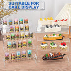Aheroi Large Acrylic Risers, 10 Pcs 2 Set(7”L~8”L~9”L) Riser Display Shelf, Clear Rectangular Display Stands Set, Transparent Shelves for Decor, Showcase Holder for Cupcake