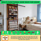 24-Pair Over Door Shoe Organizer for Family & Kids, Double Sided | Hanging Storage for Sneakers, Boots, Toys & Room Organization-Pearl Whitet-Walnut Brown