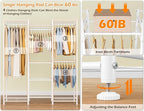 HOMIDEC Wardrobe Closet, 4 Hanging Spaces Portable Clothes Rack,Free Standing Closet Organizer and Storage System with Hanging Rods,Clothing Rack Suitable for Cloakroom,Bedroom,Entrances,etc.White