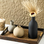 Ceramic Vase Set of 3, Flower Decorative Vases Home Decor Boho Neutral Modern Pottery Pampas Vases for Centerpiece Bouquet Table Mantel Entryway Bookshelf Living Room Bedroom Bathroom Kitchen