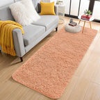 OLANLY 2x4 Machine Washable Runner Rugs for Hallway, Soft Fluffy Shaggy Bedside Rugs for Bedroom, Living Room, Indoor Floor Carpet for Kids Girls and Boys, Home Decor Aesthetic, Muted Orange