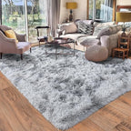 Rugs for Living Room 6x9, Soft Shaggy Modern Shag Area Rug for Bedroom, Upgrade Non-Slip Plush Fluffy Carpet for Kids Boys Girls Room Home Decor Aesthetic, Light Grey