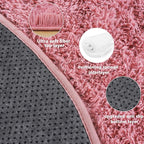 3'x3' Blush Round Rugs for Girls Bedroom, Ultra Soft Fluffy Circle Rug for Kids Room, Cute Small Shag Rugs for Living Room Playroom Tent Castle Home Decor Rug