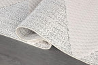 Modern Micro Loop Indoor Area Rugs for Living Room Bedroom Kitchen Geometric Triangle White 8x10 Luxury Durable Low and High Pile Non-Shedding Stain Resistant Soft Area Carpet 8 x 10