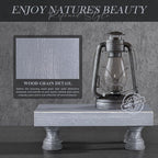EOSAHR Pine Wood Risers for Decor for Kitchen Sink & Small Vanity - Versatile Risers Display Stands for Bathroom Decor - Chic Sponge Holder and Perfume Organizer (Gray, 8.5")