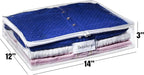 Masirs Clear Sweater Storage Bags 2-Pack – Zippered Vinyl Organizers with Label Pocket, Durable Dustproof Clothing Storage for Sweaters, Blankets, Linens, Underbed & Closet Use